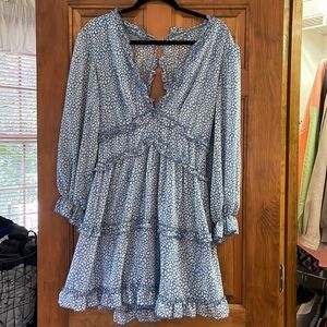 Blue Cheetah open back dress